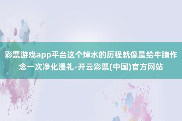 彩票游戏app平台这个焯水的历程就像是给牛腩作念一次净化浸礼-开云彩票(中国)官方网站